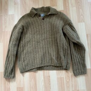 Simons Brown Rib Knit Sweater